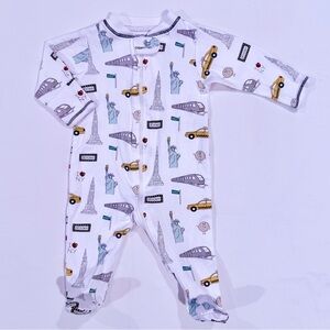 Baby Noomie New York City Footie Boys 0-3M Girls Pima Cotton Sleeper Pajamas NYC